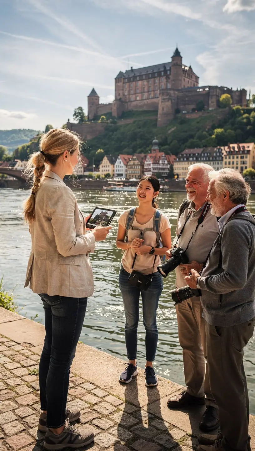 Karte von Deutschland mit markierten Standorten regionaler Reisebüros und Führern